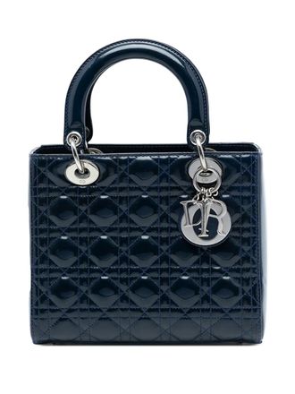 Dior 2013 Medium Patent Cannage Lady Dior satchel - women - Patent Leather - One Size - Blue