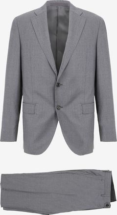 Caruso Anzug aus melierter Wolle