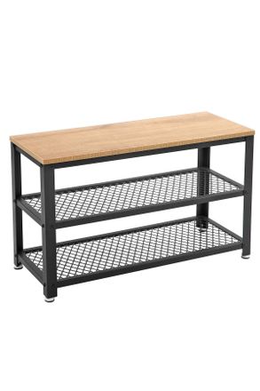 Boxxx Schuhregal, Schwarz, Hellbraun, Metall, Holzwerkstoff, 73x45x30 cm, stehend, Garderobe, Schuhaufbewahrung, Schuhregale