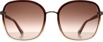 Chlo&eacute; Chlo&eacute; Chloe Square Womens Crystal Brown Light Pink Gradient with Mirror CH0031S - One Size