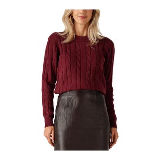 Copenhagen Muse Cmkotom Pullover - Dames - Ronde hals truien - Rood - XS - Katoen - Truien & Vesten