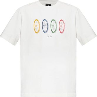 Paul Smith White Crewneck Printed T-Shirt