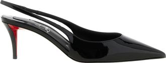 Christian Louboutin Schoenen, Dames, Zwart, 38 1/2 EU, Leer, Miss Z Sling Back