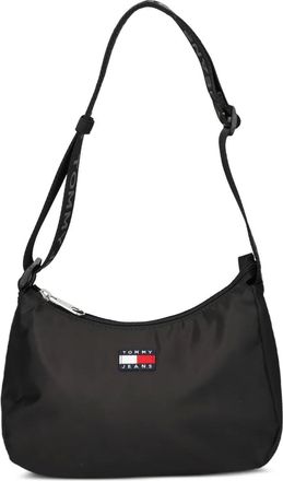 Tommy Jeans adjustable-strap logo-patch shoulder bag - women - Polyester - One Size - Black