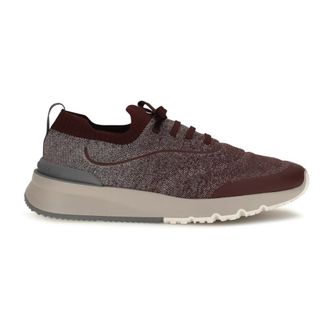 Brunello Cucinelli Zapatillas de punto de algod&oacute;n Techno - Shoes - Mujer - Rojo - 40 EU