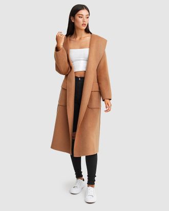 Belle & Bloom Runaway Wool Blend Robe Coat