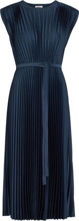 Joseph Volta Pliss&eacute; Satin-crepe Midi Dress - Indigo - 44 (UK16 / XL)