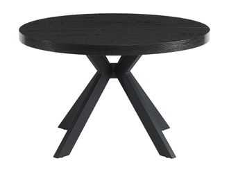 Vente-Unique 4 - 8 Seater Extendable Dining Table - MDF & Steel - Black - KOMONI