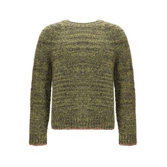 Sunflower Round-neck Knitwear, male, Green, Size: XL Frederik Contrast Sweater