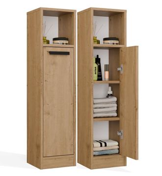 OEM Mexy 1d Mueble De Ba&ntilde;o - Columna, 1 Puerta, 4 Estantes - 25,5x102x24 Cm - Roble Artisan