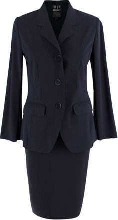 Irie Wash Navy Tailored Skirt Suit Size S