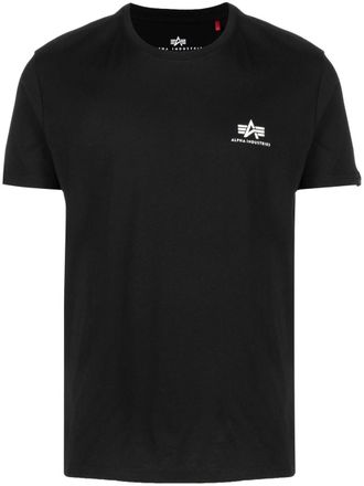 Alpha Industries logo-print cotton T-shirt - men - Cotton - S - Black