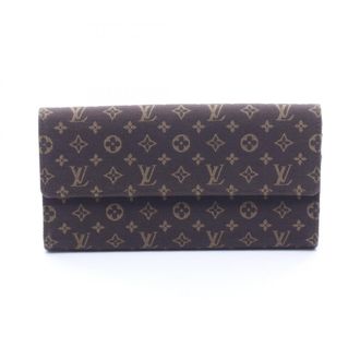 Louis Vuitton Brown Ebene Monogram Mini Lin Long Wallet (Bi-Fold) (Pre-Owned)