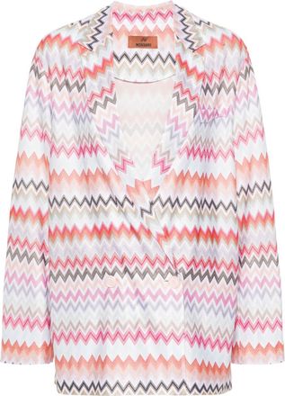 Missoni zigzag-woven blazer - women - Polyester/Viscose/Cotton - 42 - White