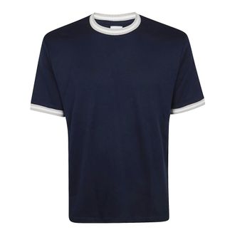 Eleventy T-Shirts, male, Blue, Size: XL Cotton Jersey T-Shirt