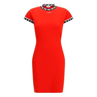 Versace Katoenen Gebreide Mini Jurk - Dames - Jurken - Rood - Maat: M Katoen