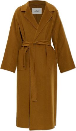 Arma Suza Woljas - Dames - Jas met riem - Bruin - M - Wol - Jassen