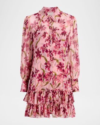 Cinq à Sept Trailing Hibiscus Lupetto Dress