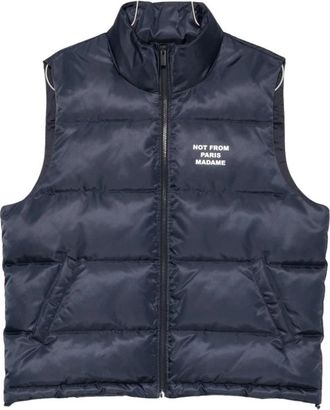 Dr&ocirc;le de Monsieur Slogan Mouwloze Donsjas - Heren - Bodywarmers - Blauw - M - Jassen