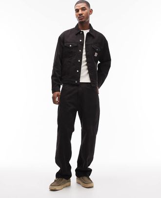 Carhartt Work in Progress Everson - Jeans ampi affusolati neri/marroni in coordinato-Multicolore