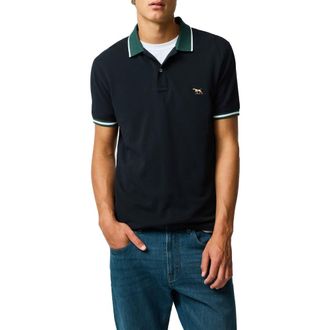 Rodd & Gunn New Lynn Sports Fit Tipped Cotton Piqu&eacute; Polo in Onyx at Nordstrom, Size Xxx-Large