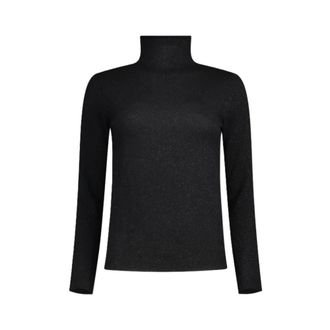 Paolo Fiorillo Cashmere Wool Shaved Mock Neck Sweater - Dames - Cashmere truien - Zwart - XS - Wol - Truien & Vesten