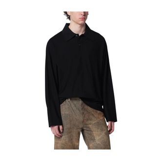 Our Legacy Polo Shirts, male, Black, Size: XL Rugby Longsleeve Polo