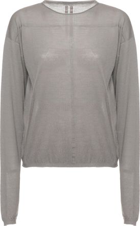 Rick Owens Cashmere Jersey with Long Sleeves and Ribbed Details