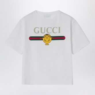 Gucci T-shirt bianca con stampa logo