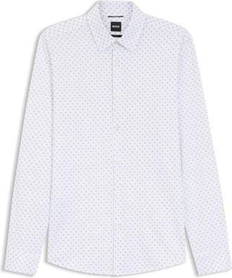 BOSS Printed slim-fit shirt in a cotton blend