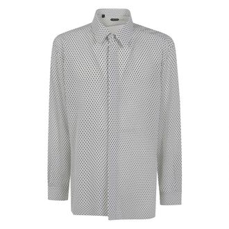 Tom Ford Diamond Print Fluid Fit Shirt - Heren - Zakelijke Overhemden - Veelkleurig - 5XL - Overhemden