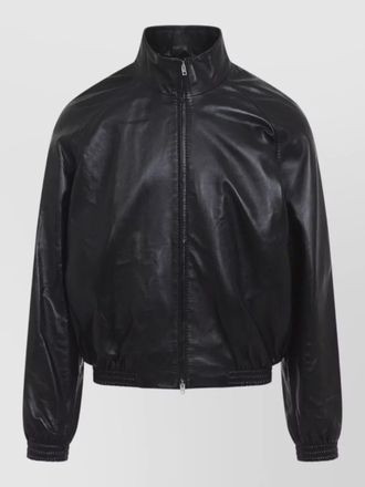 Acne Studios leather bomber jacket funnel neck cut