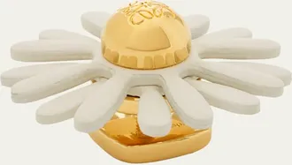 Loewe Flower Pin in Brass and Calfskin