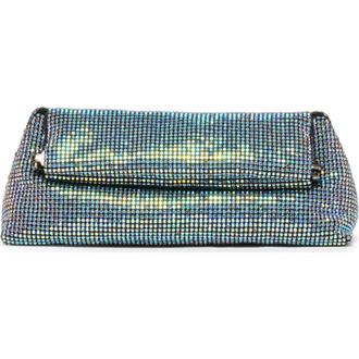 Dolce Vita Akila Crystal Mesh Foldover Clutch in Blue at Nordstrom