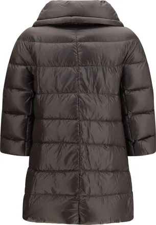 Herno Womens Midi Down Jacket Antracite Polyester Coat
