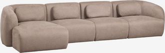 Sklum Sof&aacute; Modular Chaise Longue Izquierdo De 4 Piezas En Chenilla Coquette Sklum