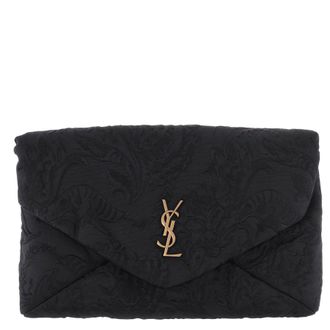 Saint Laurent Cassandre Large Nylon Pouch Black