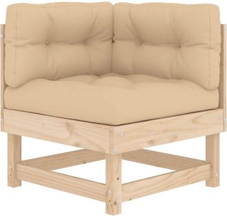 vidaXL Corner Sofa with Cushions Solid Wood Pine Vidaxl
