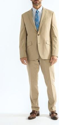 The Savile Row Company Hoxton Tick Weave Stretch Suit in Tan at Nordstrom Rack, Size 38Regular