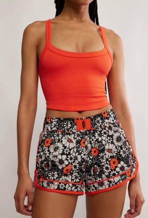 Free People Varsity Blues Short In Print Tuxedo Floral