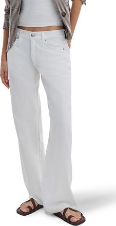 Rag & Bone Featherweight Saige Low Rise Relaxed Straight Leg Jeans in White at Nordstrom, Size 25