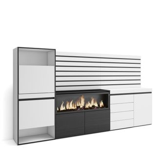Skraut Home Zapatero, Armario Zapatos Botas, 274x145x35 Cm, Dormitorio, Habitaci&oacute;n, Chimenea El&eacute;ctrica Xxl, C&oacute;moda, Cajonera, Listones Decorativos, Estilo Moderno