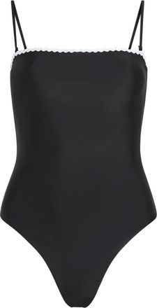 Karl Lagerfeld Costume intero con bordo a smerlo - Nero