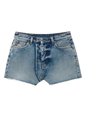 Twin-Set frayed-hem denim shorts - women - Cotton - 31 - Blue