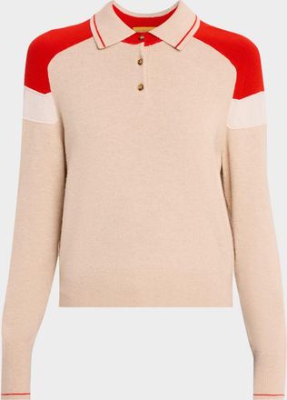 Guest In Residence Alpine Collegiate Cashmere Polo Sweater
