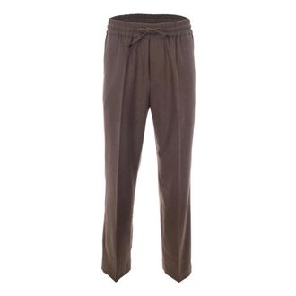 Dr&ocirc;le de Monsieur Le Pantalon &Eacute;lastiqu&eacute; Flanelle - male - Drole de Monsieur - Straight Trousers - Brown - XL - Trousers