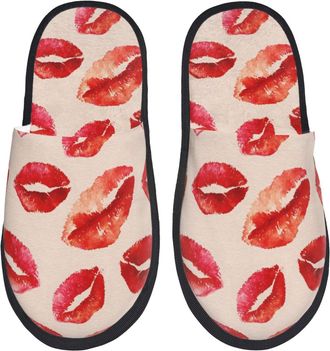 Generic Sexy Red Lips Kiss (2) Unisex Slippers Soft Shoes Warm House Shoes For Outdoor Bedroom Indoor M