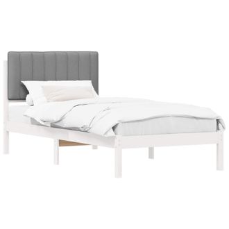 vidaXL Estructura De Cama Con Cabecera Tapizada Y Gris Claro Vidaxl