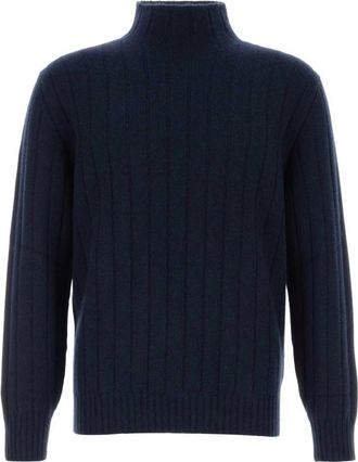 Brunello Cucinelli Cashmere coltrui - Heren - Cashmere truien - Blauw - L - Kasjmier - Truien & Vesten