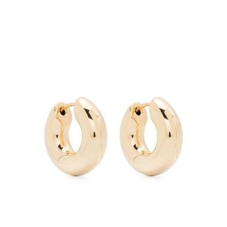 Tom Wood Earrings, male, Yellow, Size: ONE SIZE Gold-tone Sterling Silver Hoop Earrings